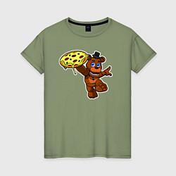 Женская футболка Фредди с пиццеей