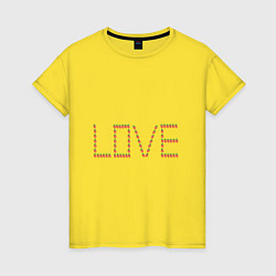 Женская футболка Слово любовь по-английски из клубники