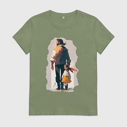 Женская футболка Дочка и отец вместе