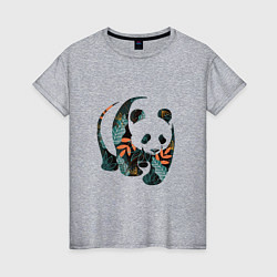 Женская футболка Панда в цветочном принте