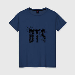 Футболка хлопковая женская BTS logo, цвет: тёмно-синий