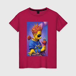 Женская футболка Bart Simpson - нейросеть - сюрреализм