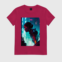 Женская футболка Синтвейв Cyberpunk 3