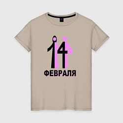 Женская футболка Пара 14 февраля