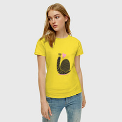 Футболка хлопковая женская Влюбленная Улитка, цвет: желтый — фото 2