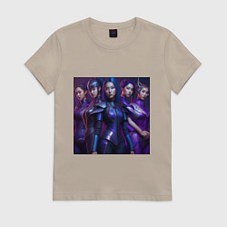 Футболка хлопковая женская Японские амазонки, цвет: миндальный