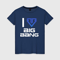 Футболка хлопковая женская I love big bang, цвет: тёмно-синий