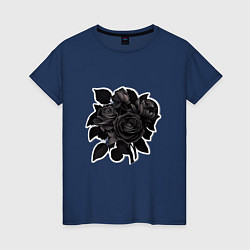 Женская футболка Букет и черные розы