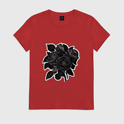 Женская футболка Букет и черные розы