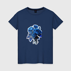 Женская футболка Букет и синие розы