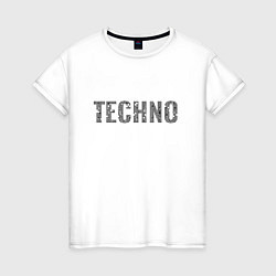 Женская футболка Techno надпись плиткой
