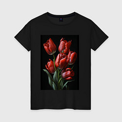 Женская футболка Букет тюльпанов