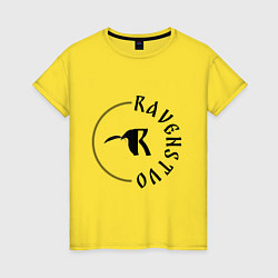Женская футболка RAVENstvo: круговая надпись - K