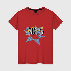 Женская футболка Дата рождения: год 2005, пэчворк