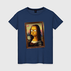 Футболка хлопковая женская Mona Simpson, цвет: тёмно-синий