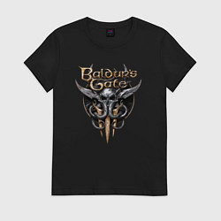 Футболка хлопковая женская Baldurs Gate III, цвет: черный