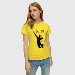 Футболка хлопковая женская FIVB - международная федерация волейбола, цвет: желтый — фото 2