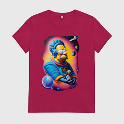 Женская футболка Гомер Симпсон в космосе