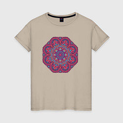 Женская футболка Мандала, этнический узор калейдоскоп