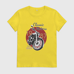 Женская футболка Мотоцикл Ретро принт 1