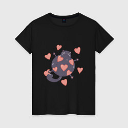 Женская футболка Мартовский котик в любви