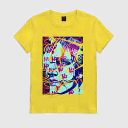 Футболка хлопковая женская Andy Warhol - pop art - self-portrait, цвет: желтый