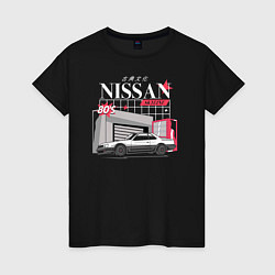 Футболка хлопковая женская Nissan Skyline sport, цвет: черный