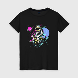 Женская футболка Космический велосипедист