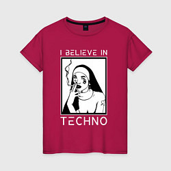 Женская футболка Техно монашка
