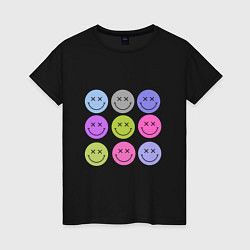 Женская футболка Модные улыбающиеся смайлы
