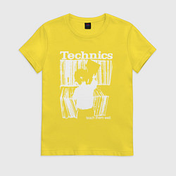 Футболка хлопковая женская Tichnics music, цвет: желтый