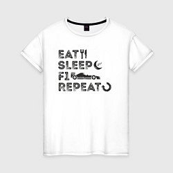 Женская футболка Eat sleep F1