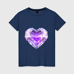 Женская футболка Хрустальное сиреневое сердце