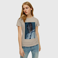 Футболка хлопковая женская Алиса в пограничье Чишия, цвет: миндальный — фото 2