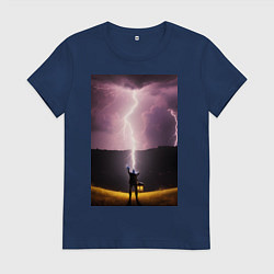 Футболка хлопковая женская Дурак на холме, цвет: тёмно-синий