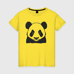 Футболка хлопковая женская Панда китайский медведь, цвет: желтый