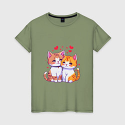 Женская футболка Влюбленные котята рисунок