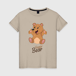 Женская футболка Bear happy