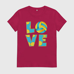 Женская футболка Volleyball love