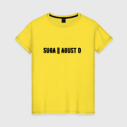 Футболка хлопковая женская SUGA Agust D, цвет: желтый