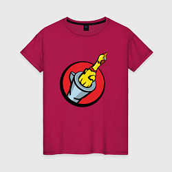 Футболка хлопковая женская Chicken gun логотип, цвет: маджента