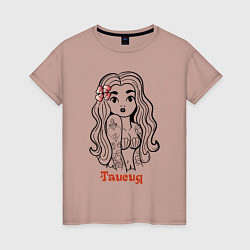Женская футболка Таисия - девчонка в татухах