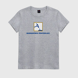 Футболка хлопковая женская Neadequatish praktish gut, цвет: меланж