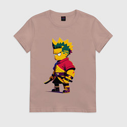 Женская футболка Bart Simpson samurai - neural network