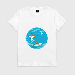 Женская футболка Серфинг на море