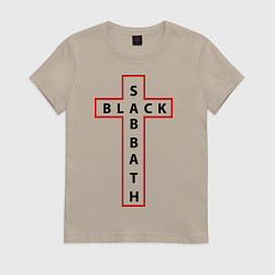 Футболка хлопковая женская Black Sabbath, цвет: миндальный