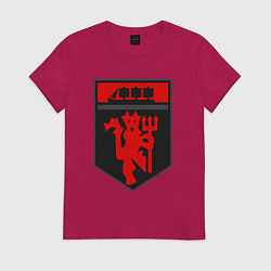 Футболка хлопковая женская Manchester logo, цвет: маджента