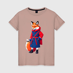 Женская футболка Модная лисичка - нейросеть