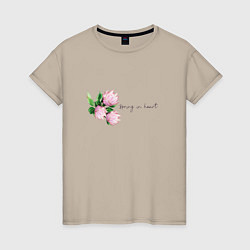 Женская футболка Весна в сердце