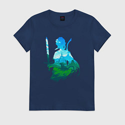 Футболка хлопковая женская Персонаж Линк, цвет: тёмно-синий